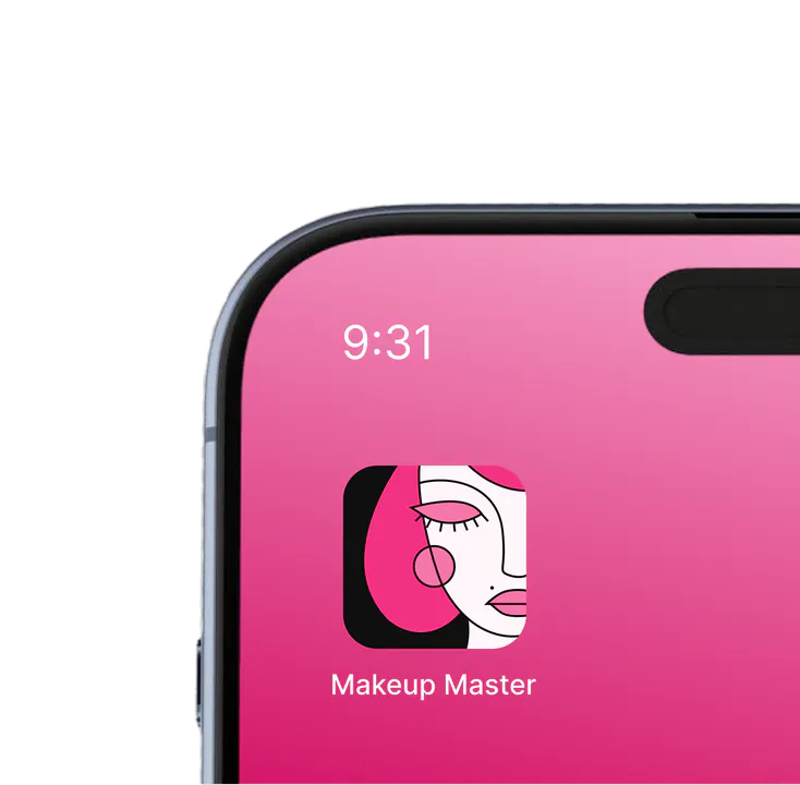 App-Symbol von Makeup Master auf dem Startbildschirm eines Smartphones