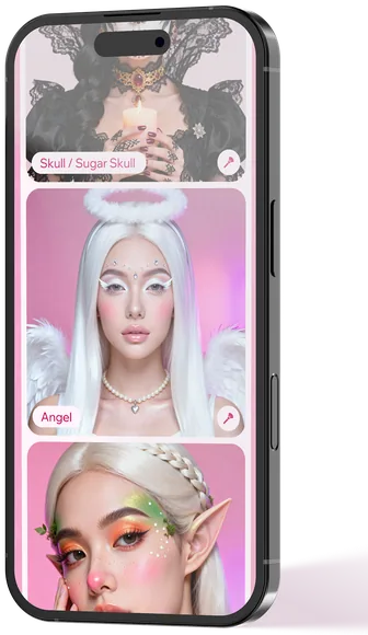 Makeup style preview in the app
