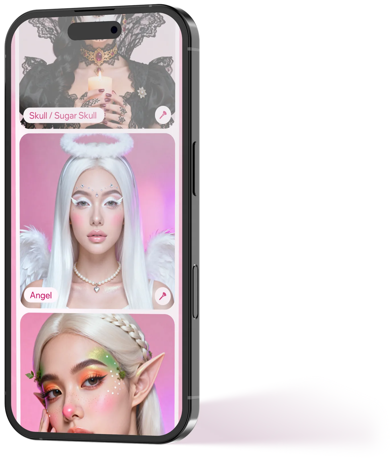 Makeup style preview in the app
