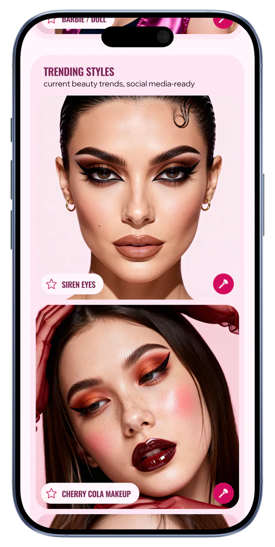 Feed mit Trend-Styles in Makeup Master